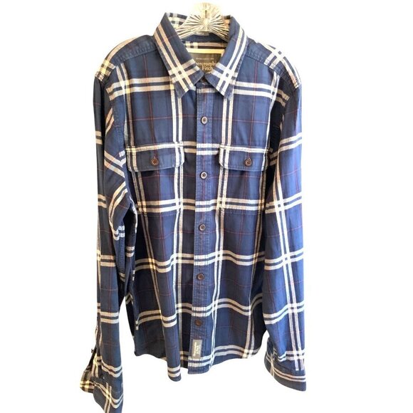 Abercrombie & Fitch mens light fleecy plaid shirt / shacket 46ch 31L - Picture 1 of 6